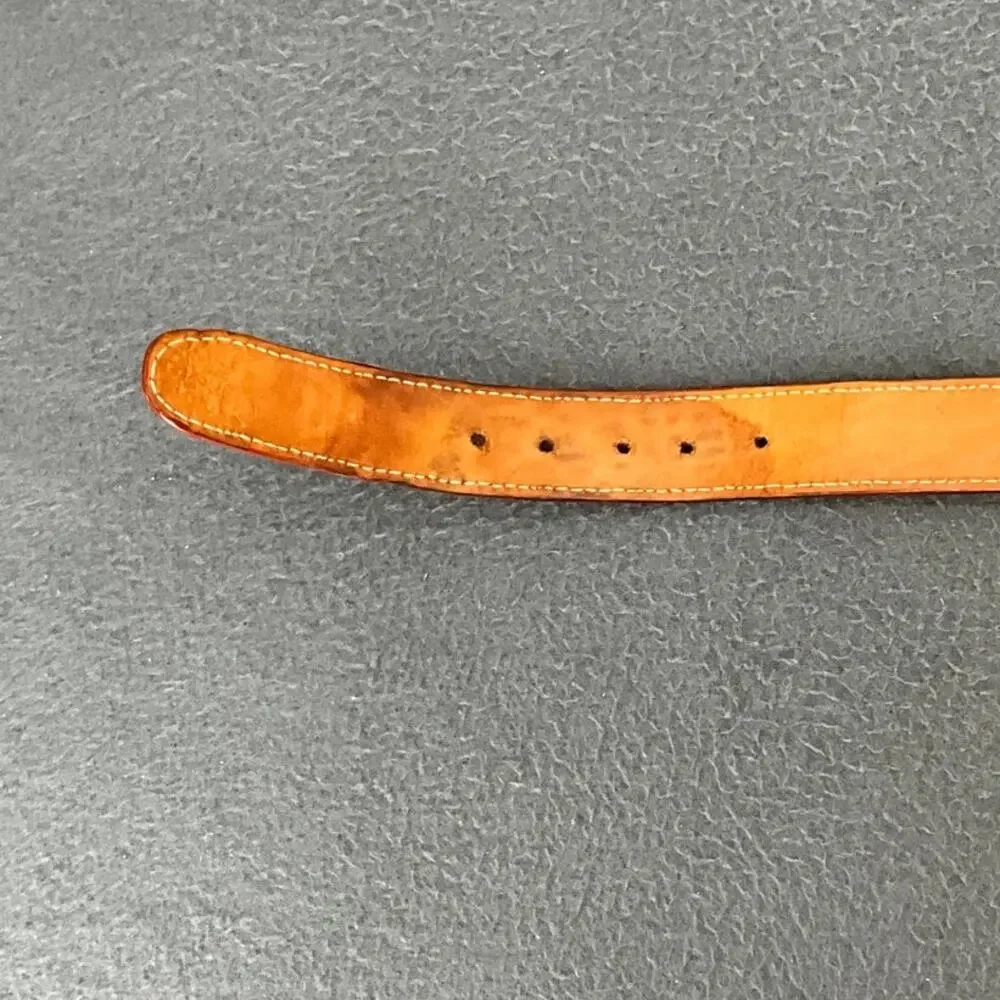 Ostrich Leather Cognac Brown Belt Child Size 20” - 23”